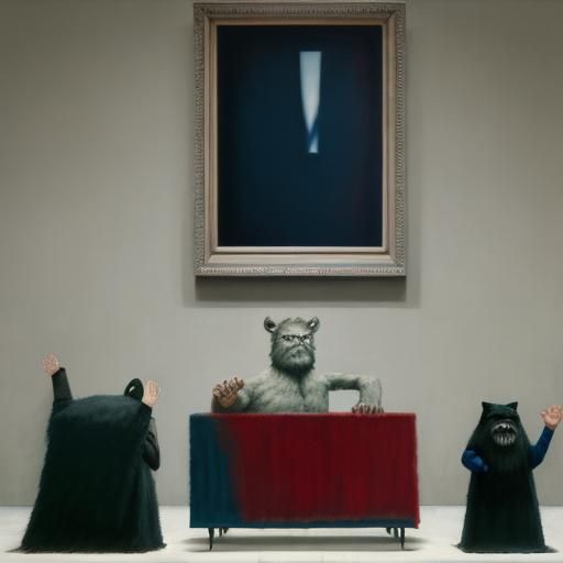 Beast Receives High Five: Rothko and Magritte Style