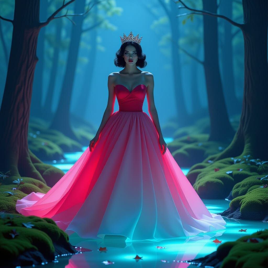 Zombie Prom Queen in Ethereal Minimalist Realism