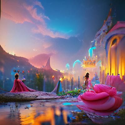 Detailed Disney Princess Fantasy Concept Art