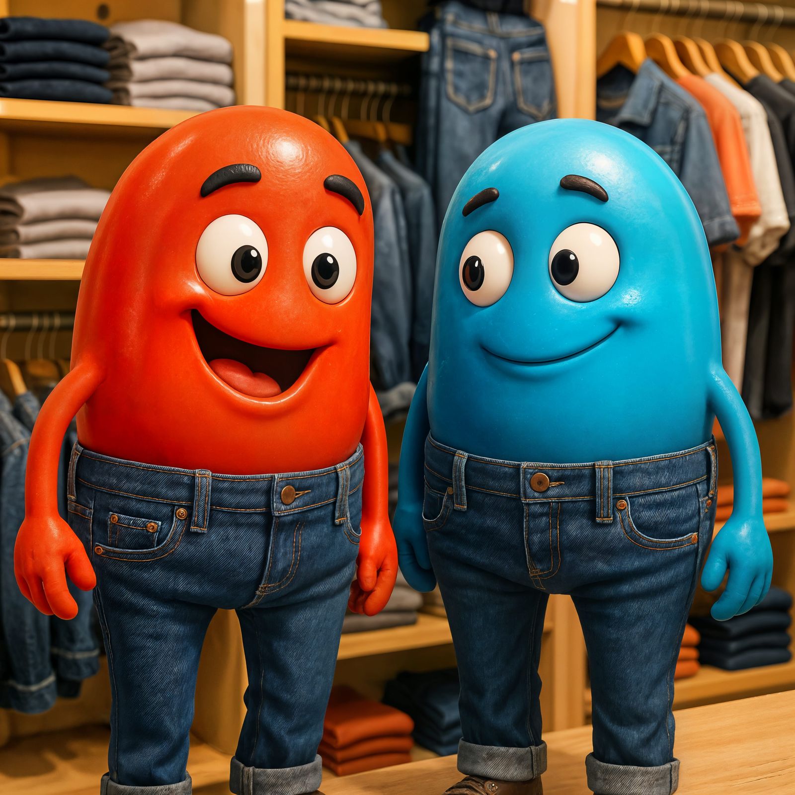Cartoon Jelly Beans Model Denim Jeans