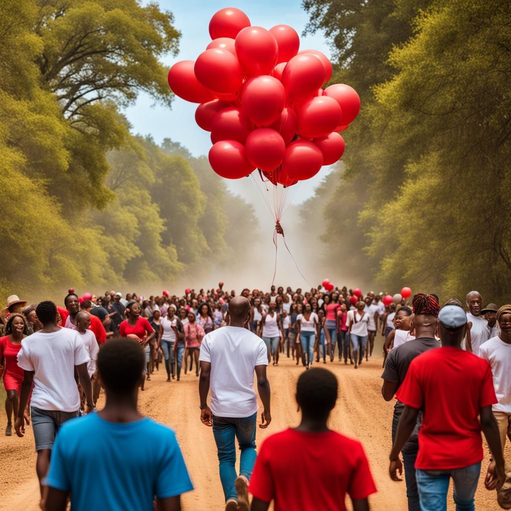 Family Reunion on Dirt Road in Hyperrealistic Style