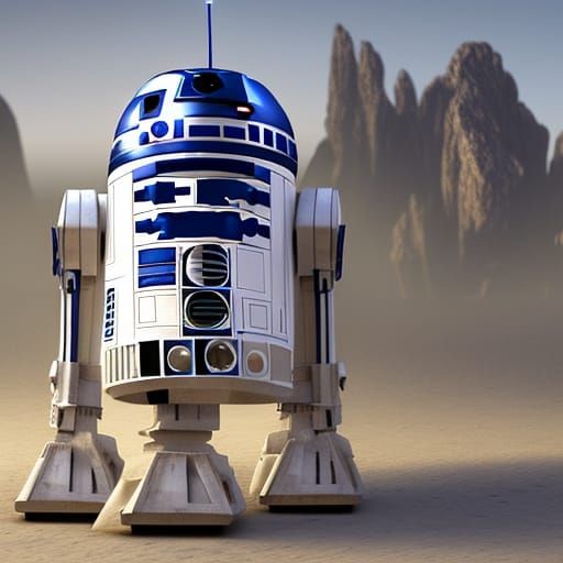 R2D2 Detailed Matte Painting in 8K Resolution