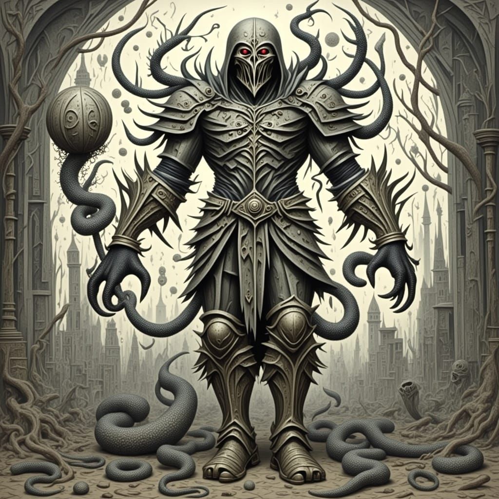 <lora:LA SOMBRA:1.0> Reptilian Knight