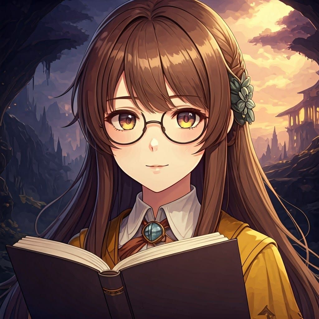 Anime Woman in Mystical Realm: Fantasy Concept Art