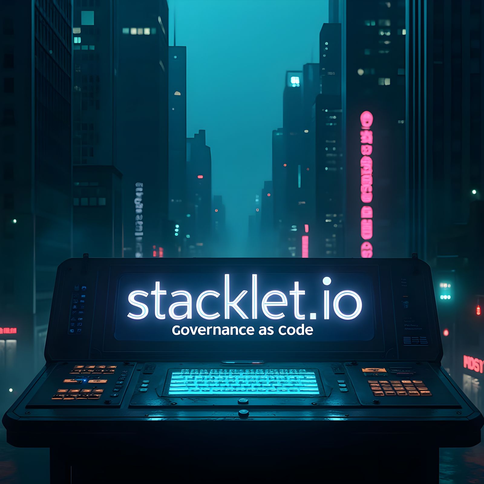 Dark Cyberpunk Hacker Wallpaper with Governance as Code