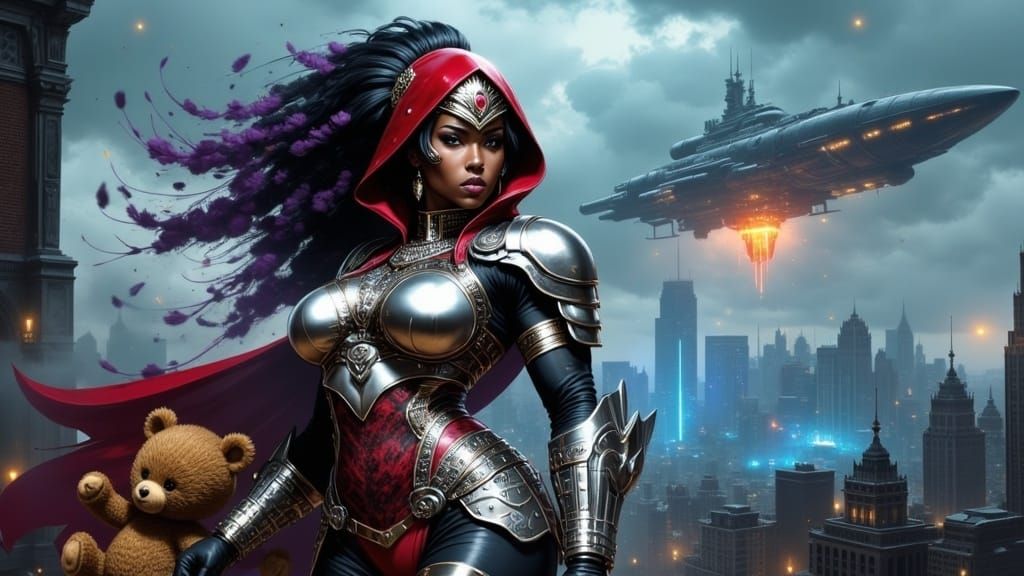 Steampunk Heroine in Brooklyn: A Digital Painting