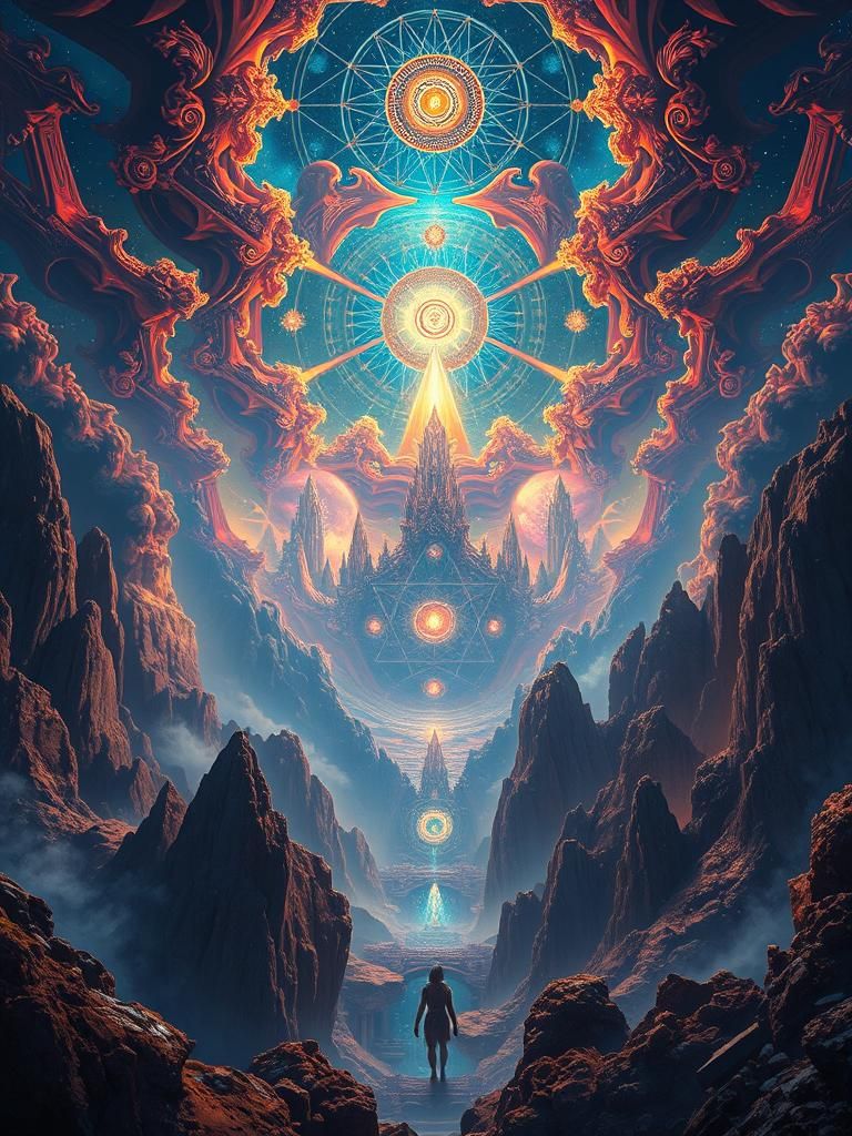 Ethereal Dreamscape: Sacred Geometry in Matte Painting