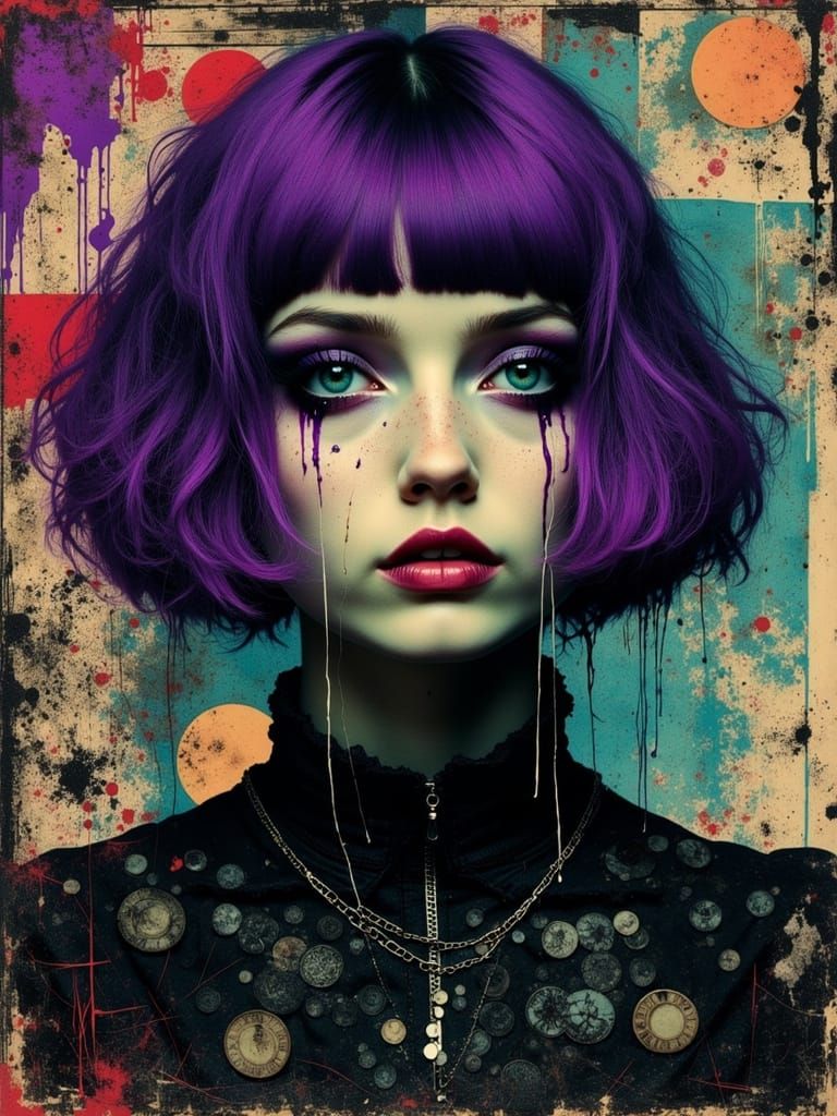 Gothic Abstract Portrait of a Young Woman