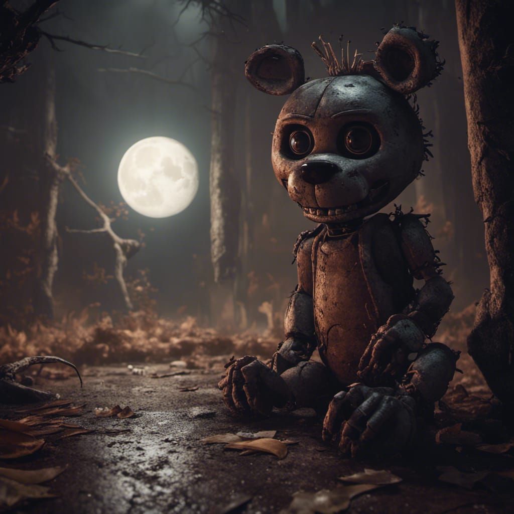 Creepy FNAF Animatronic in Horror Film Scene