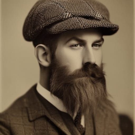 Handsome Scottish Man with Beard in 1920s Style