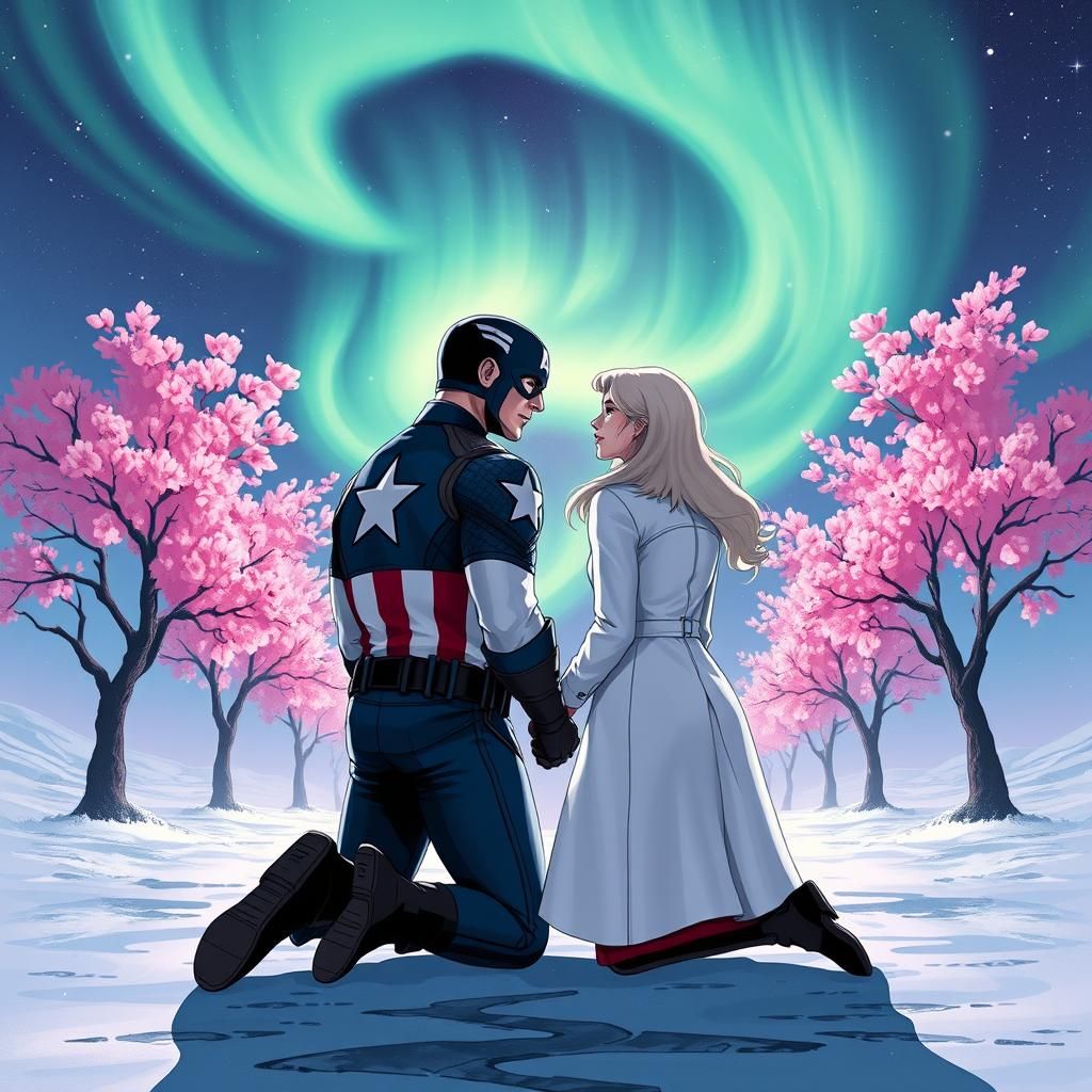 Captain America and Emma Frost Under Aurora
