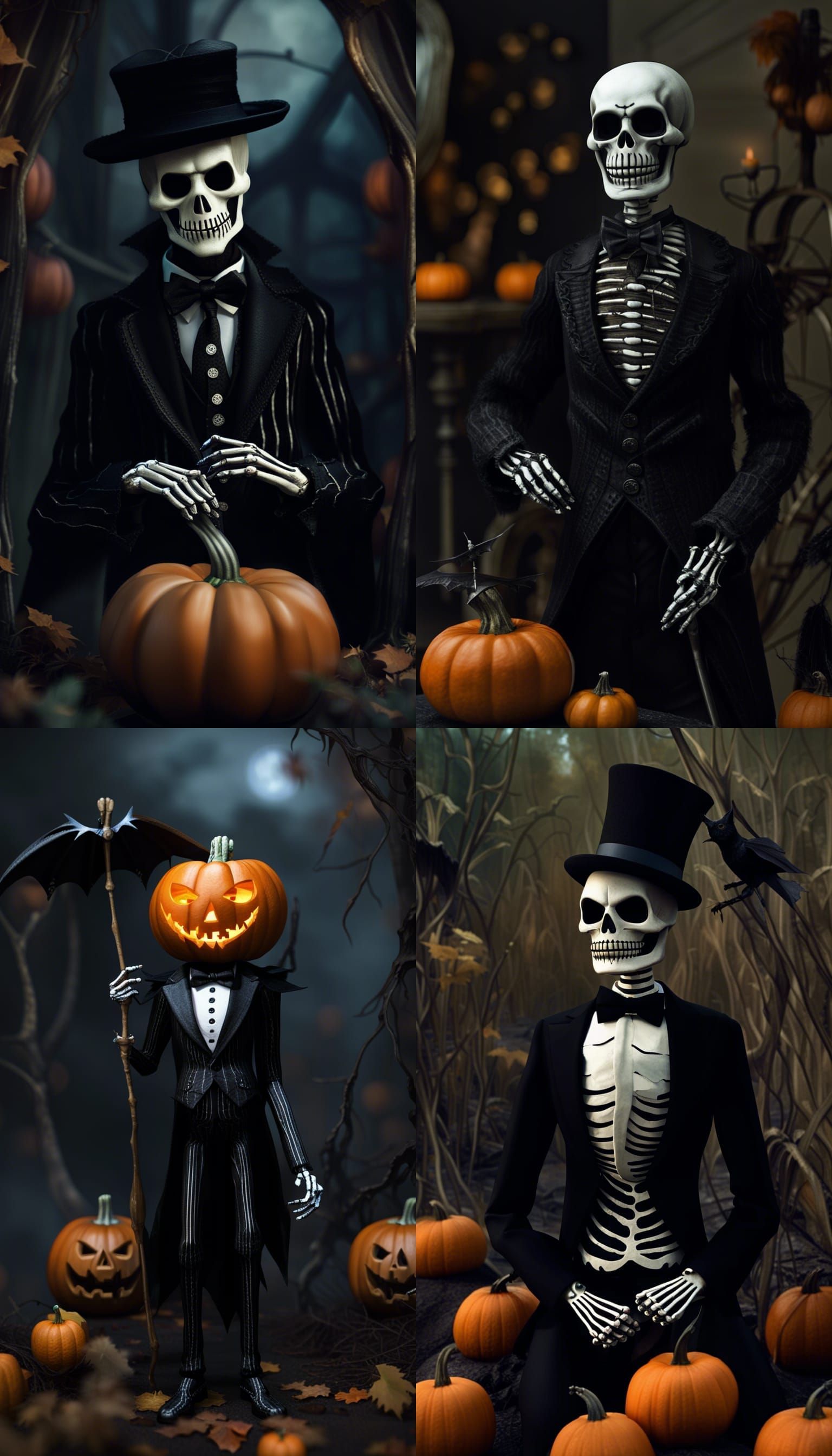 Skeleton in Tuxedo, Monet-Inspired