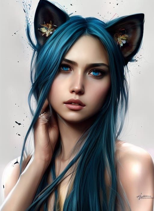 Girl with Neko Ears: Detailed 8K Portrait