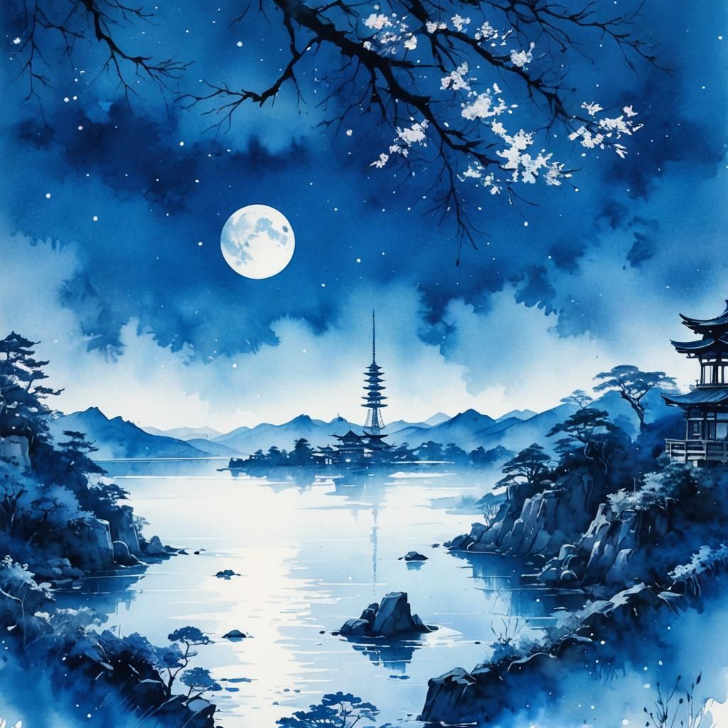 Blue Monochromatic art