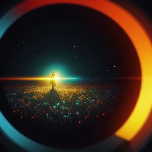 Person Watching Video in Digital Painting Style