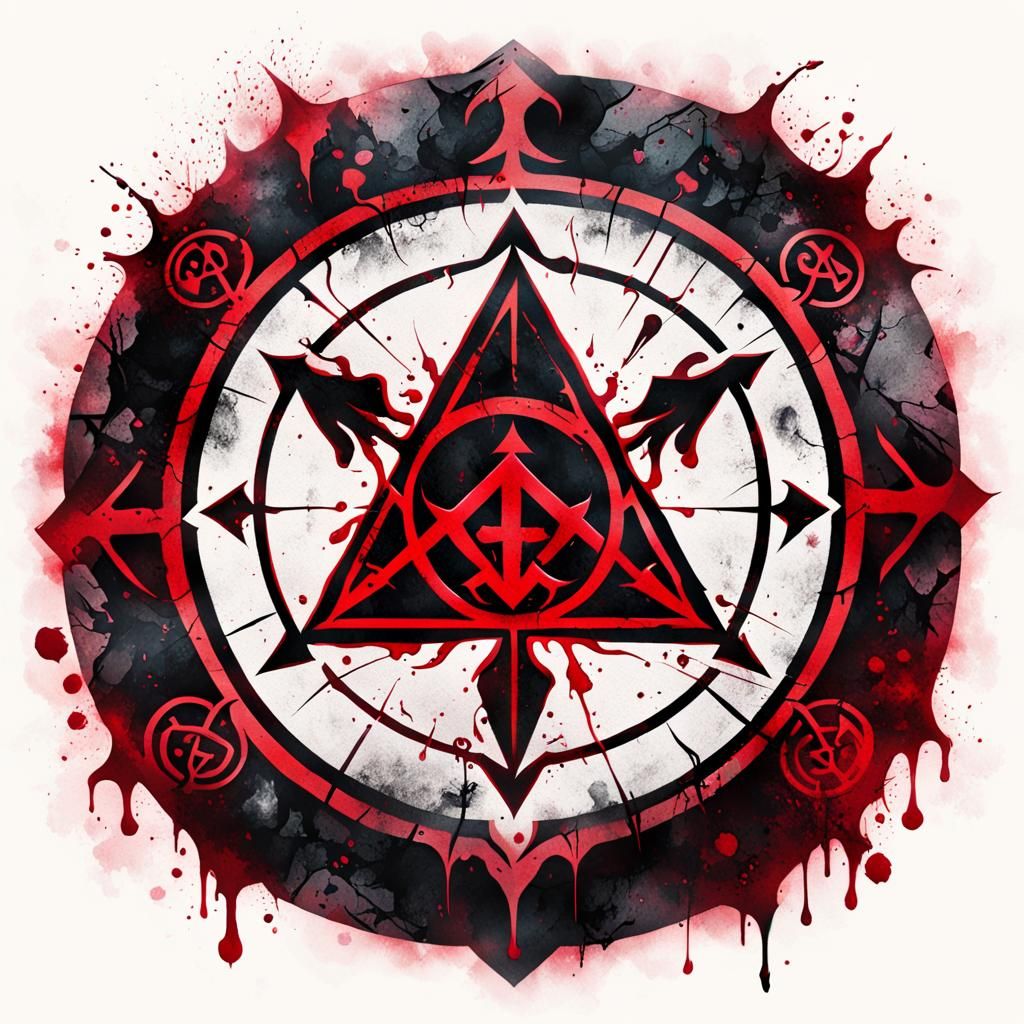 Blood Sigil with Mist Aura in Dark Fantasy Style
