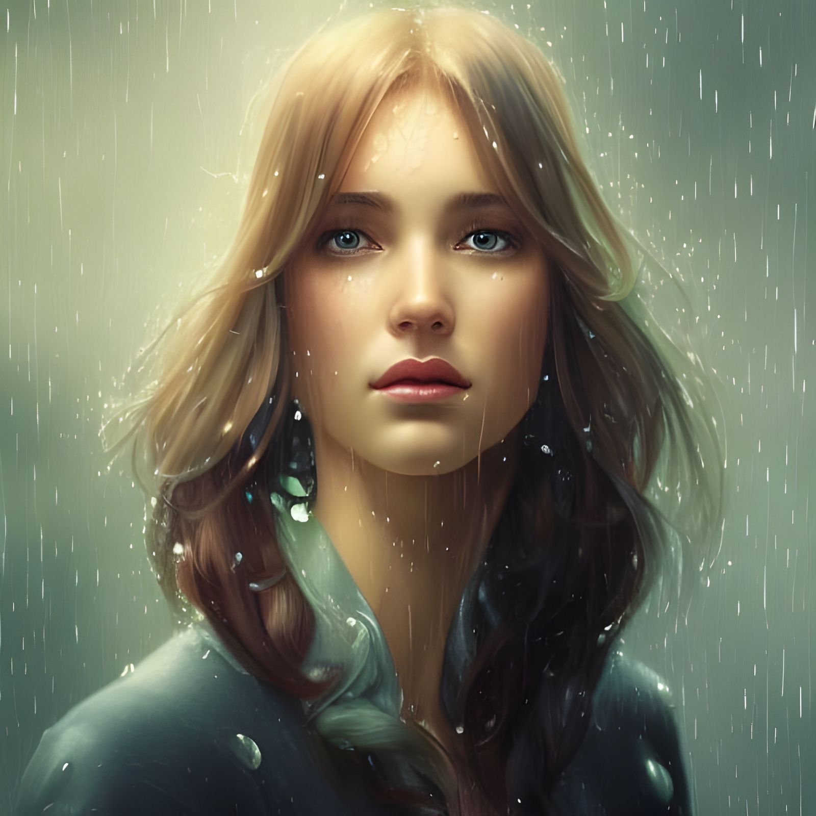 Rainy Night in Beverly Hills: Hyperdetailed Portrait