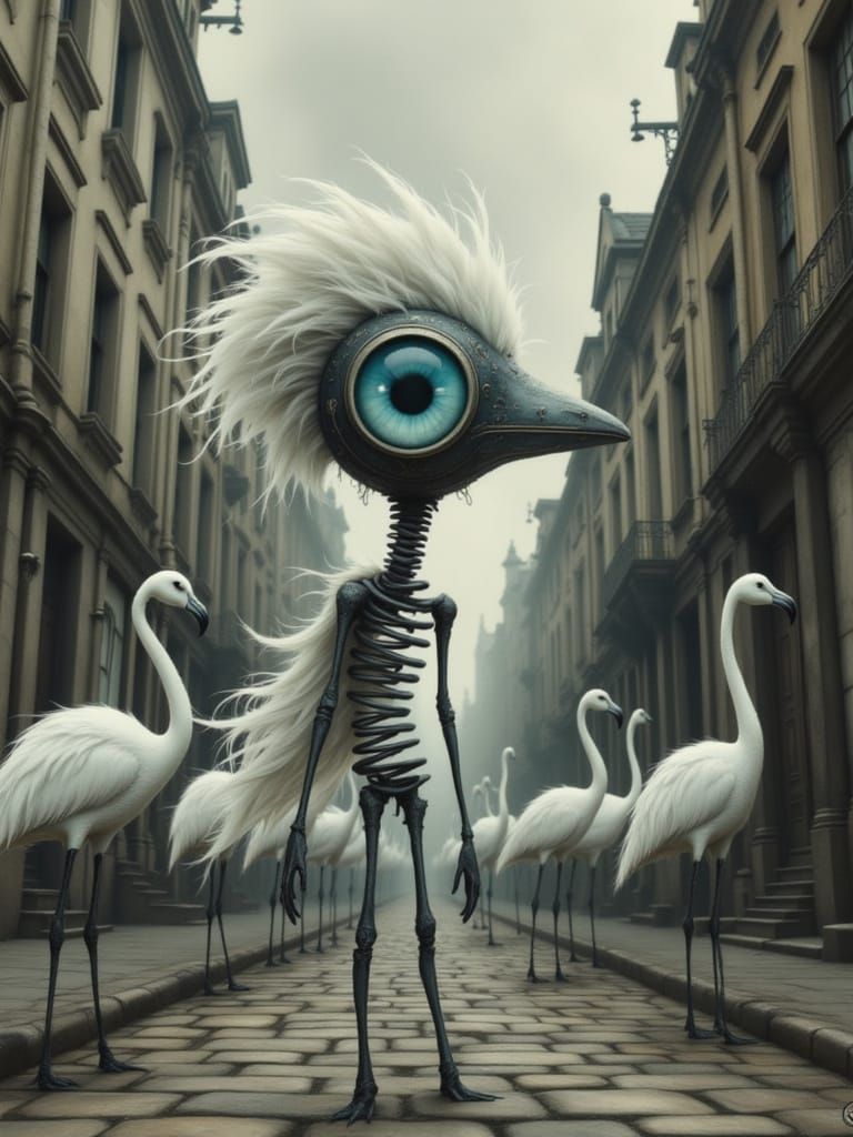 Surreal Creatures in a Haunting Landscape