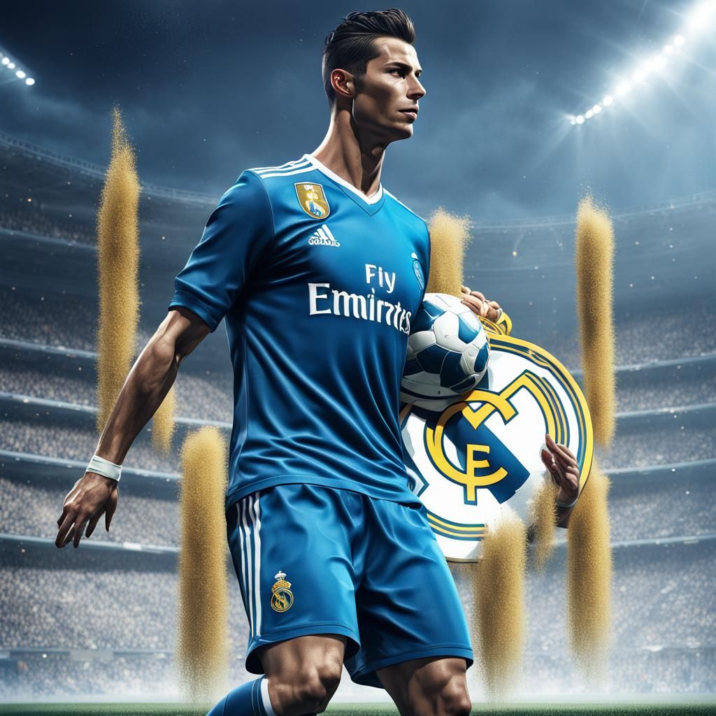 Real Madrid 2018 Blue Jersey, Detailed Matte Painting