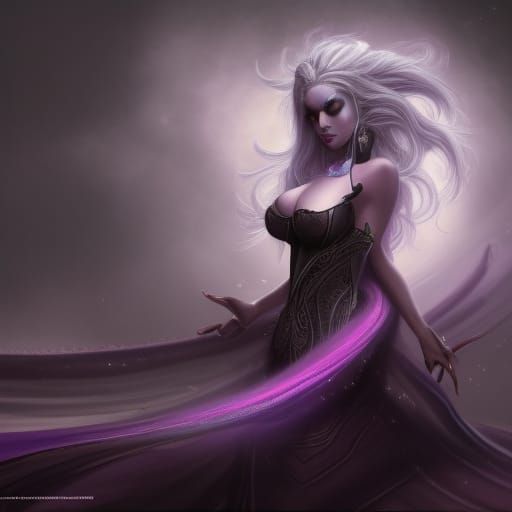 Dark Elf Pianist: Detailed Fantasy Art