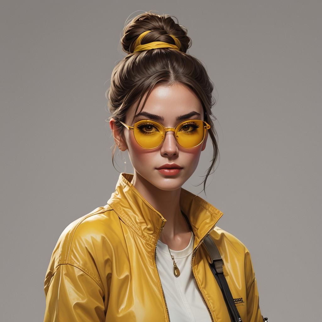 Girl in Yellow: Detailed Digital Portrait