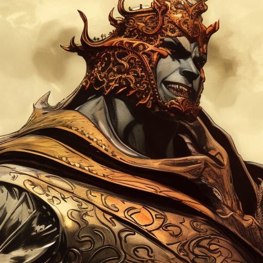 Vampire King Portrait in Detailed Concept Art Style