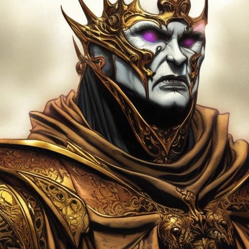Regal Vampire King Portrait in Detailed Fantasy Art