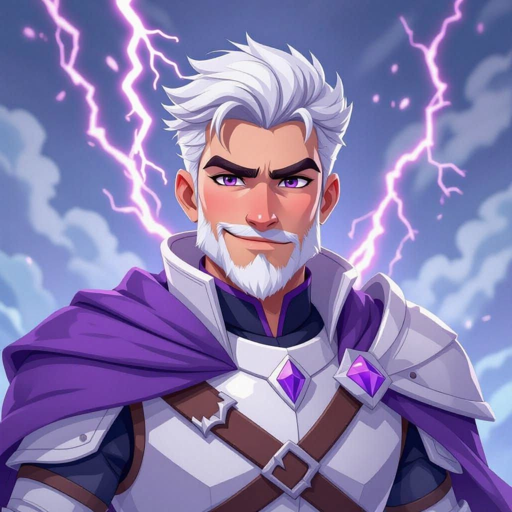 Handsome Young Zeus in a Vibrant Tornado