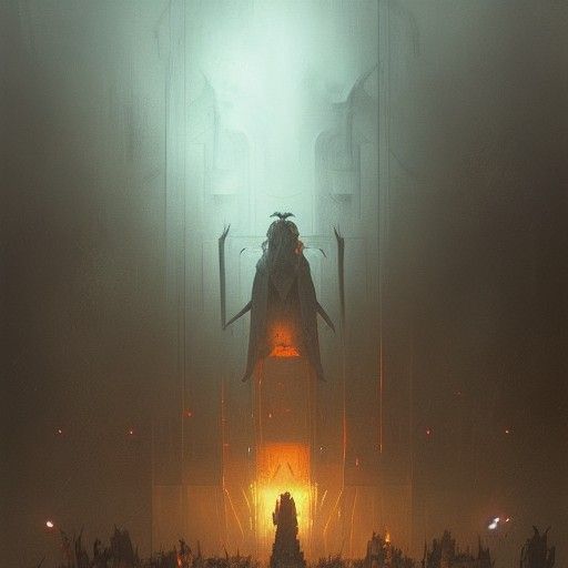 Sinister Moloch Illustration in Dark Fantasy Style