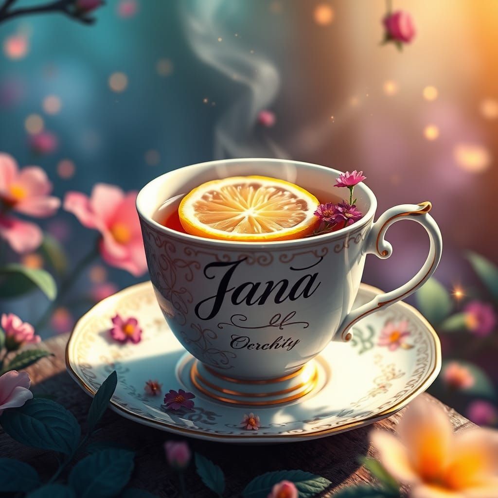 Whimsical Tea Scene in Dreamy Forest