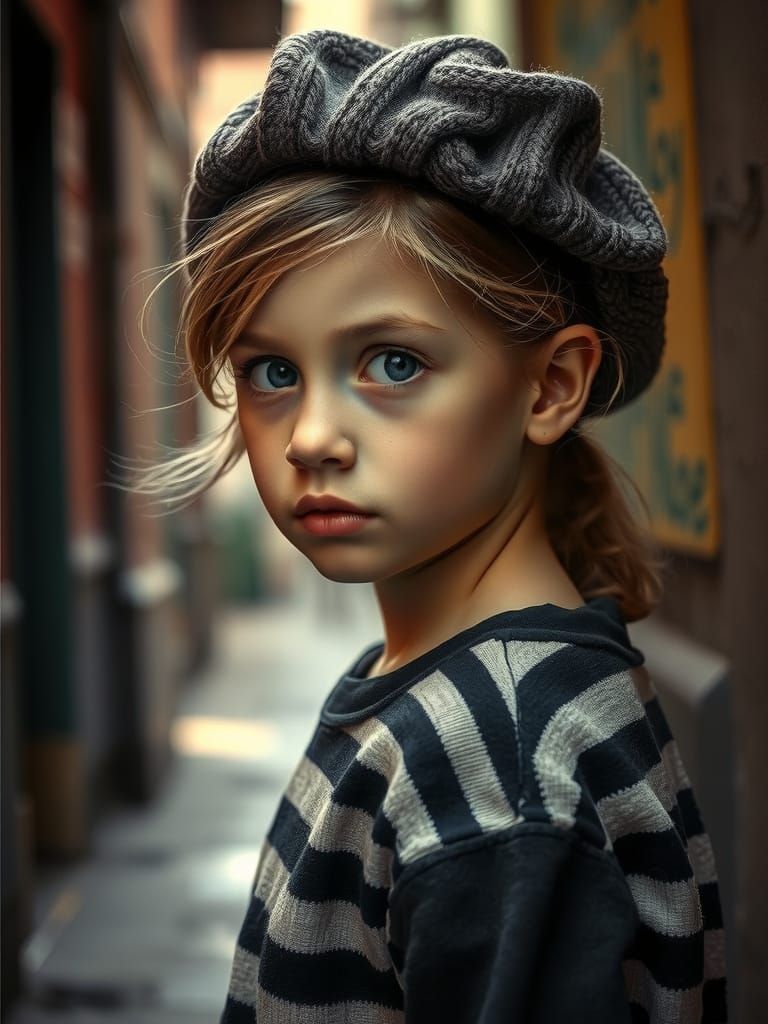 French Girl in Vintage Parisian Chic