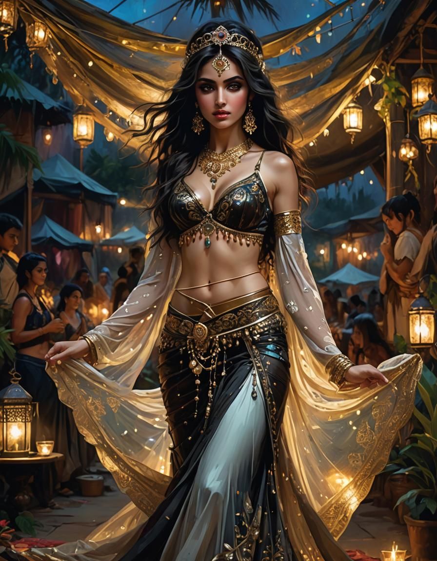 Alluring Belly Dancer in Lush Garden