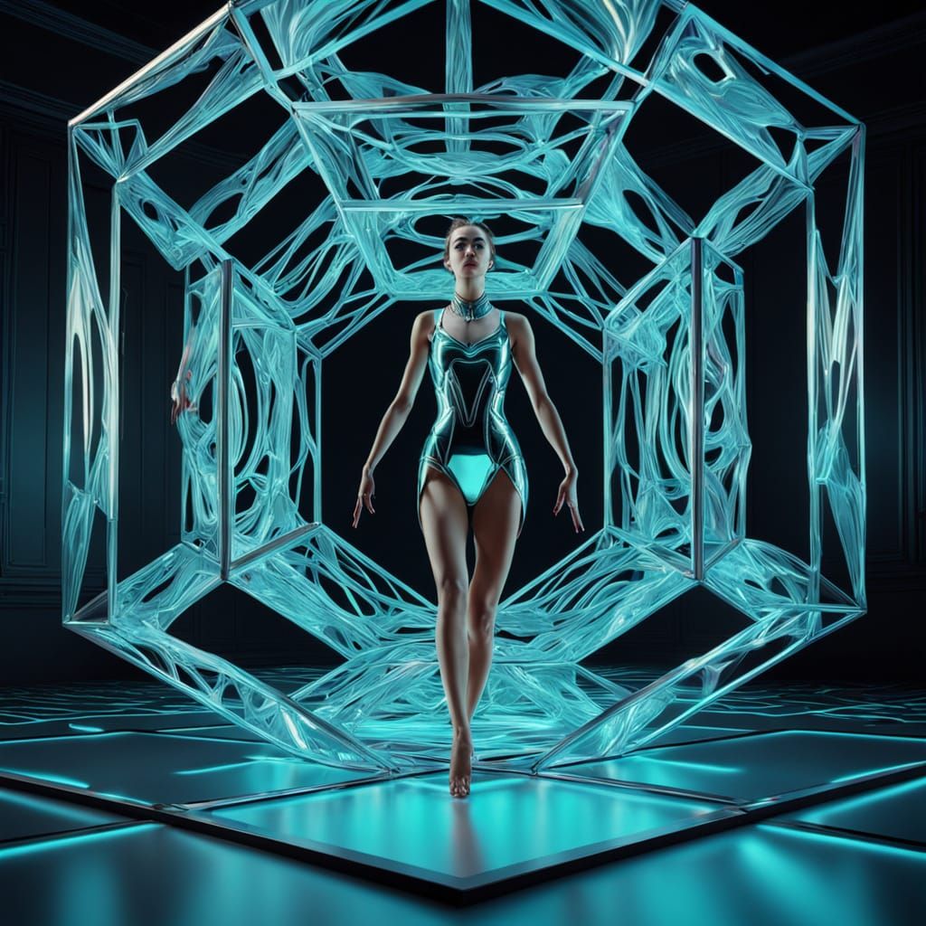 Ethereal Silver Dancer in Impossible Geometry