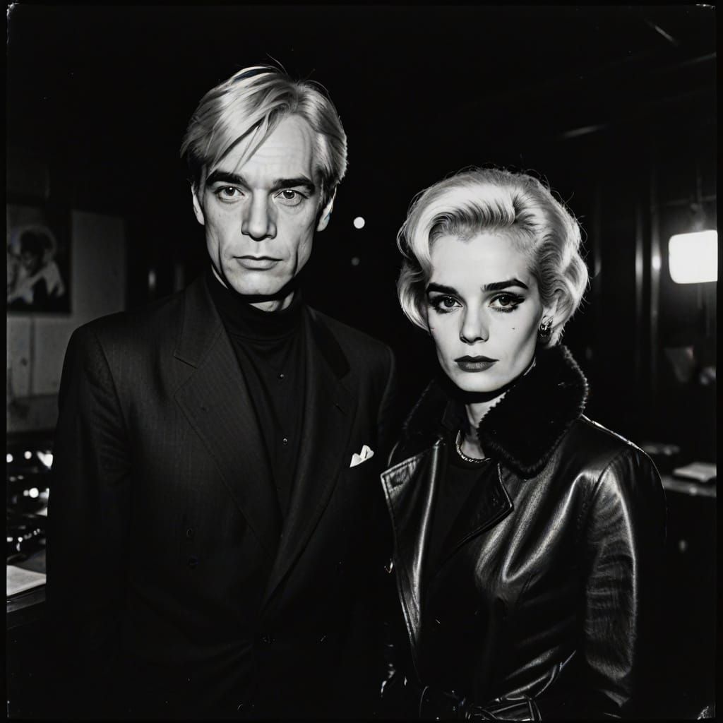 Timeless Film Noir Portrait of Andy Warhol and Edie Sedgwick