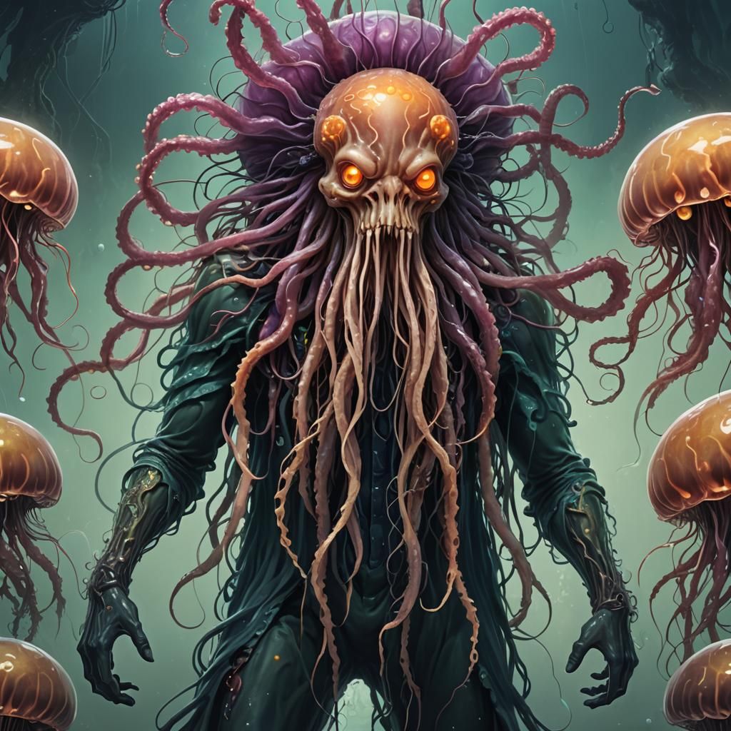 Terrifying Anthropomorphic Jellyfish Demon Arises