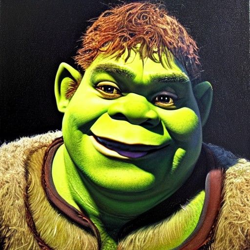 Shrek Portrait in Oil Painting Style