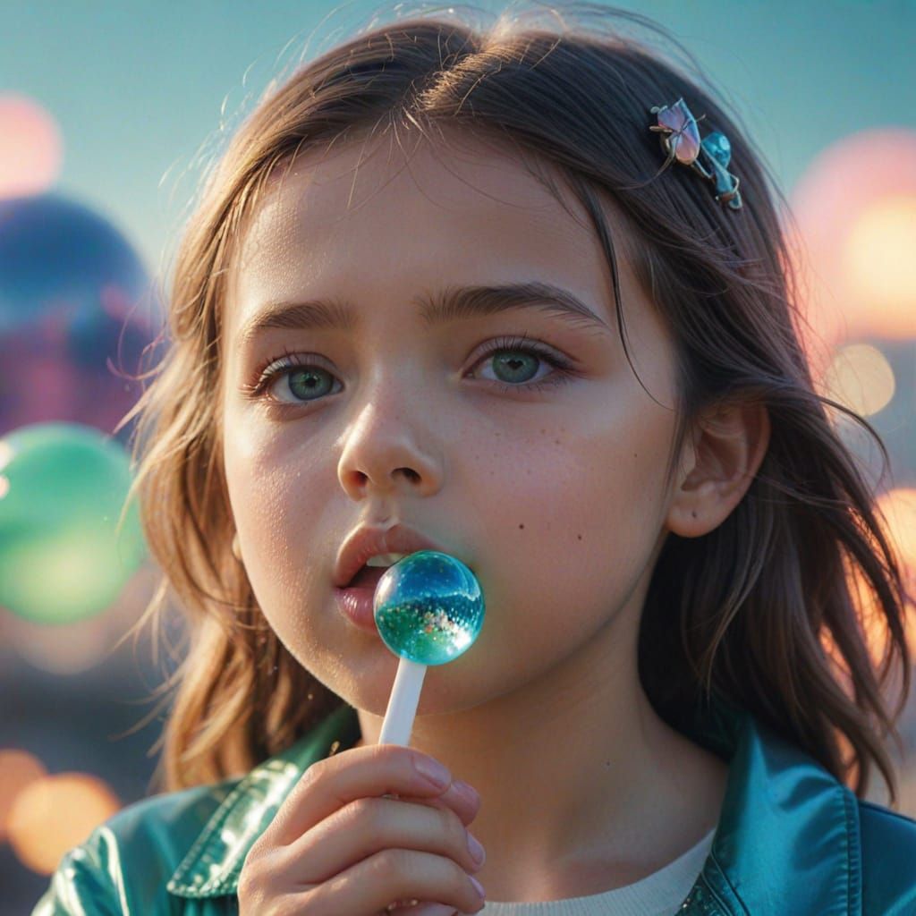 Vibrant Futuristic Earthscape in Iridescent Hues