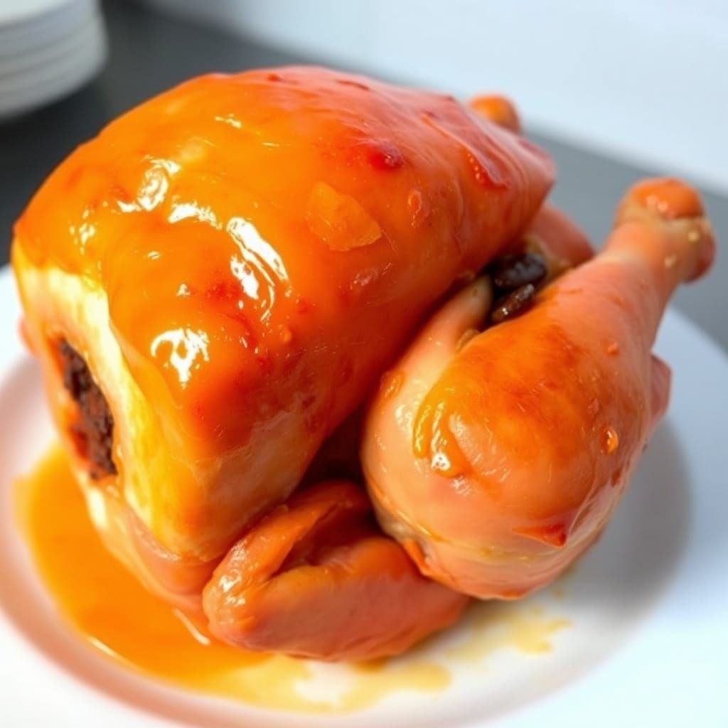 Vibrant Blocky Turkey on a Plate