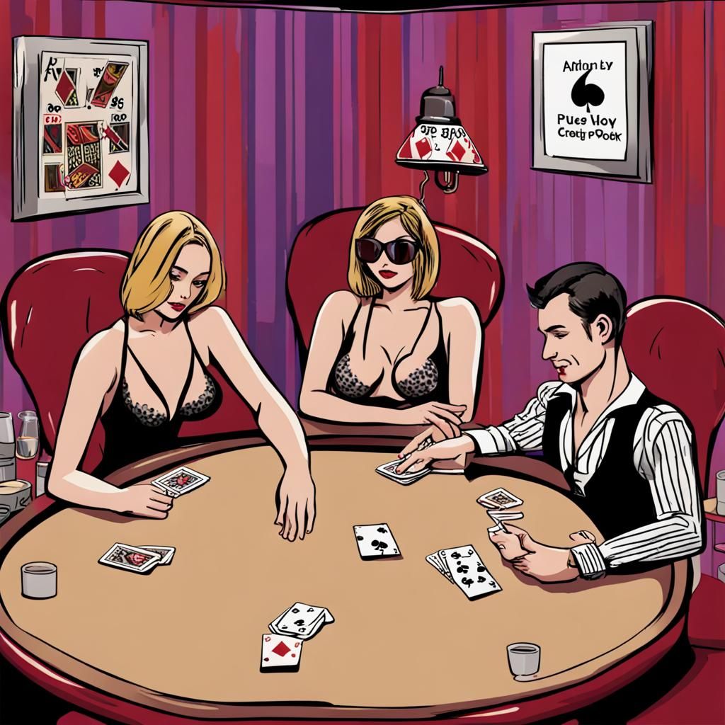 Suggestive Strip Poker Game Scene