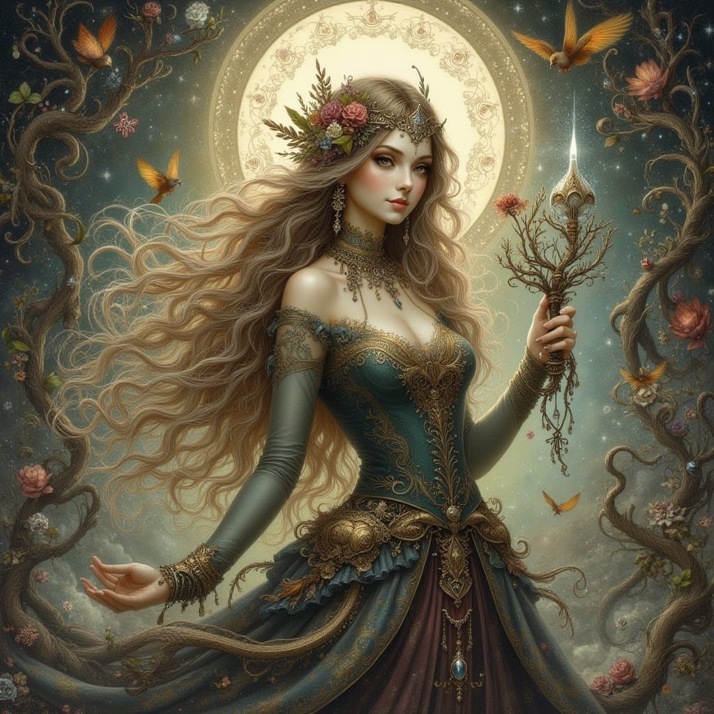 Dark Fantasy Princess in Luis Royo and Karol Bak Style