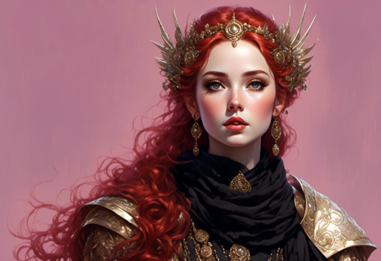 Jedi Lady Portrait in Rococo Style