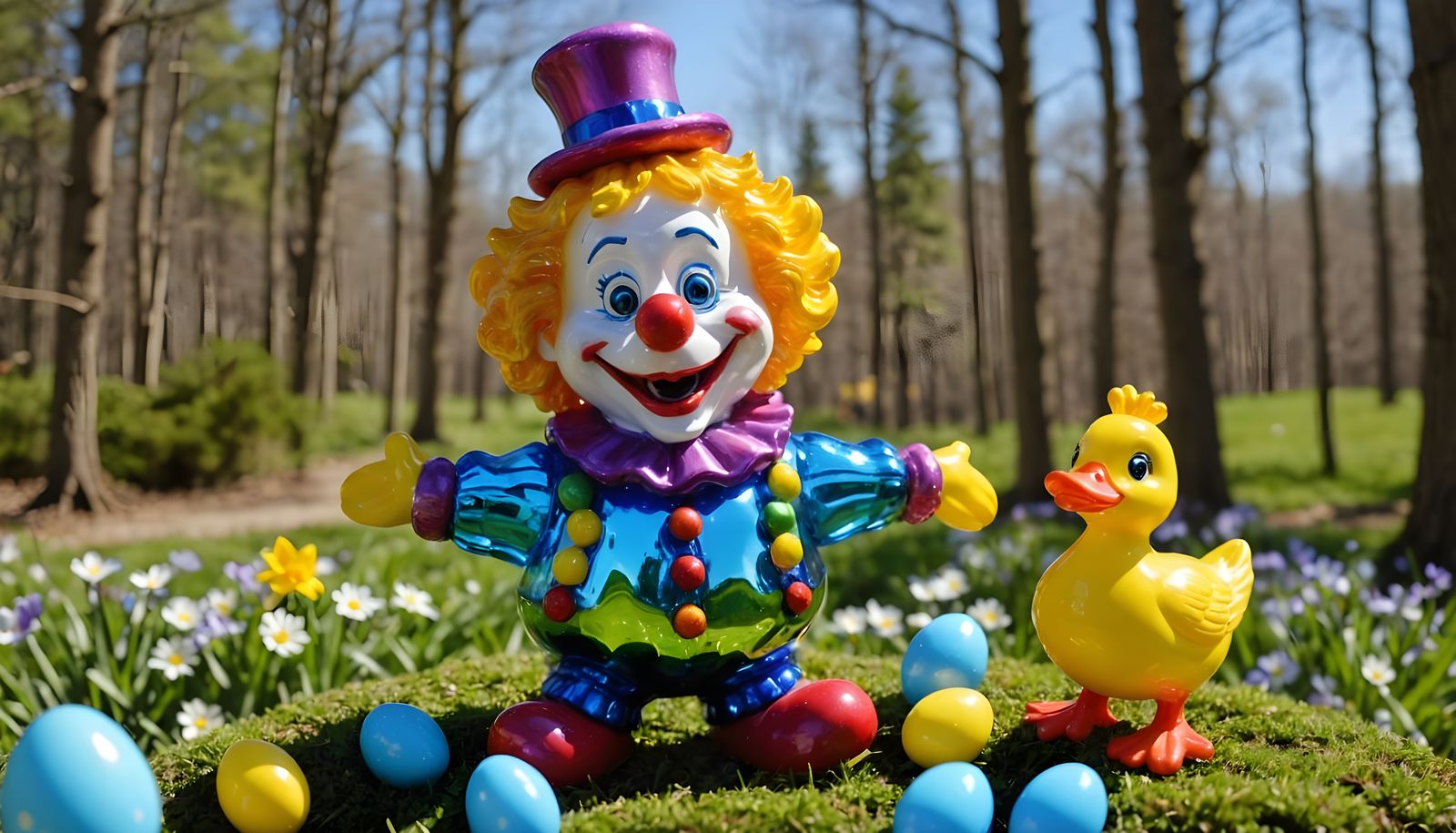 Vibrant Easter Fantasy in Iridescent Glass