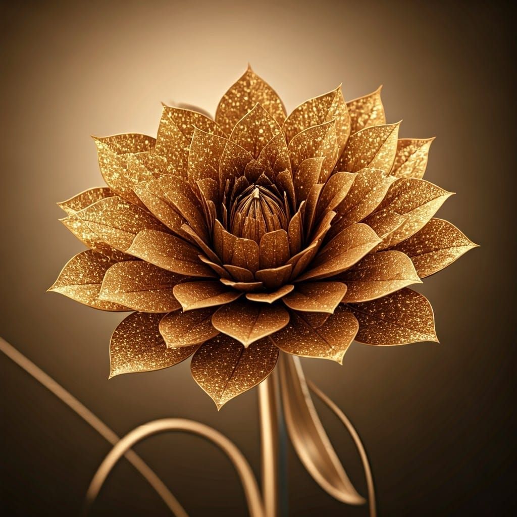 Elegant Futuristic Bloom in Sepia Tones
