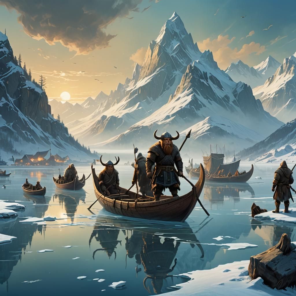Funny Creatures in Viking Lands, Fantasy Concept Art