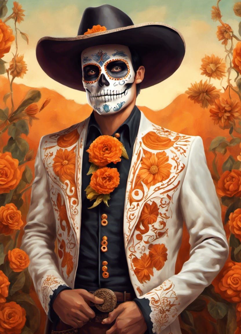 Dia de los Muertos Orange - male version