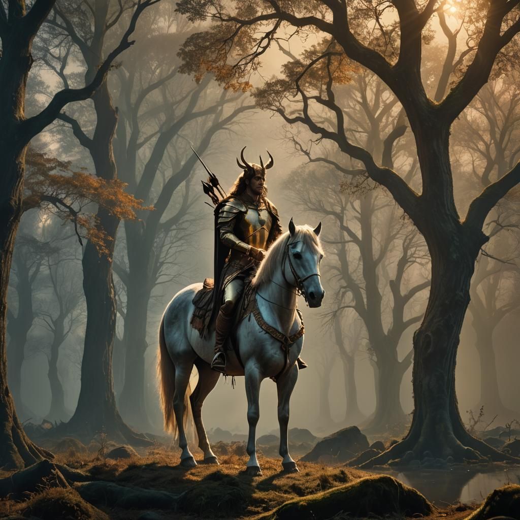Centaurs in Moonlit Forest: Fantasy Concept Art