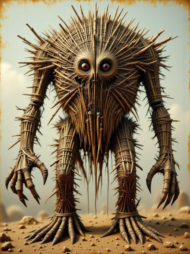 Unique Golem Made Entirely of Sticks