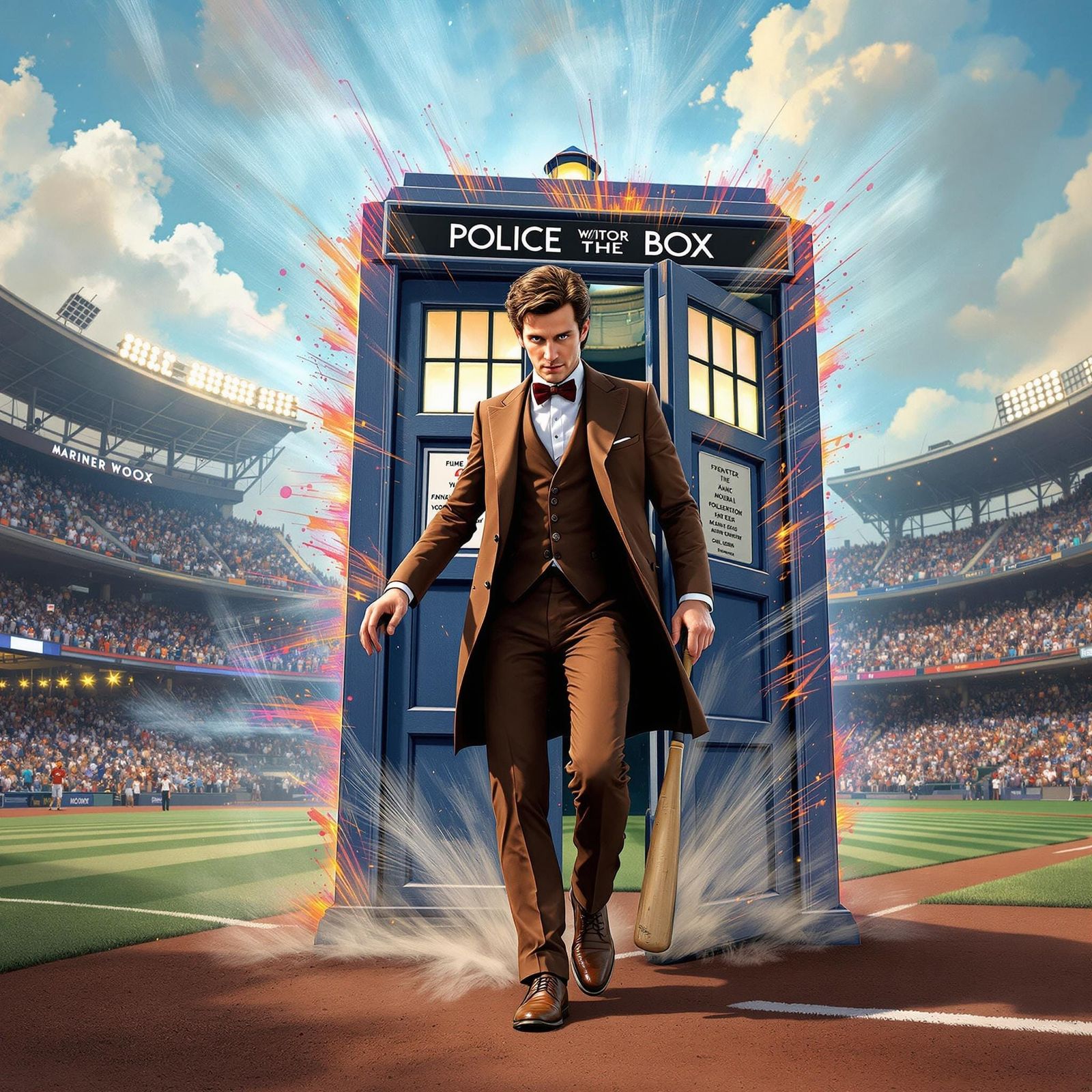 The Eleventh Doctor Emerges at Baseball Stadium