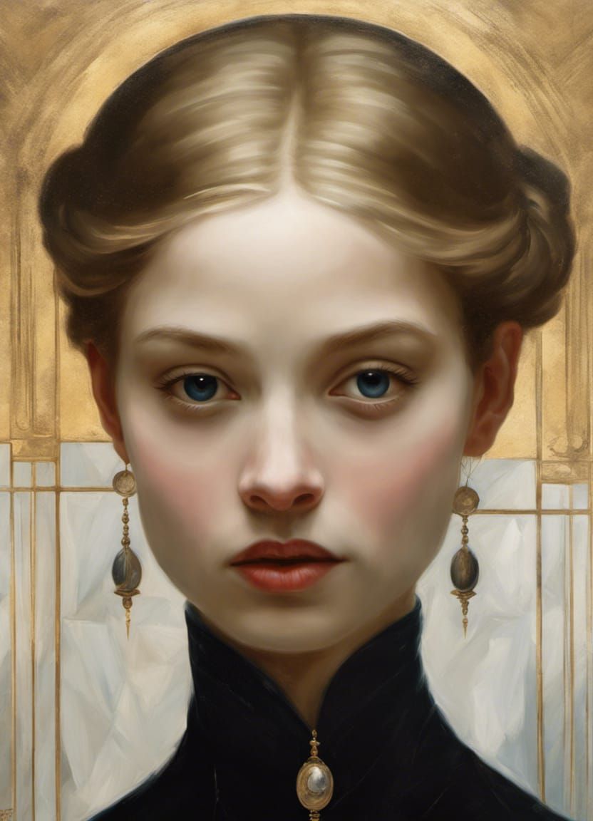 Cinderella Portrait in Neoclassical Oil Painting Style