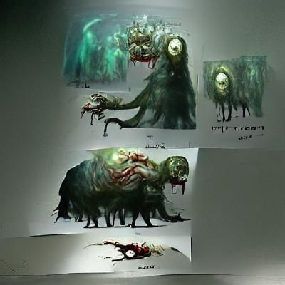 Terrifying Gnorg Horror Concept Art